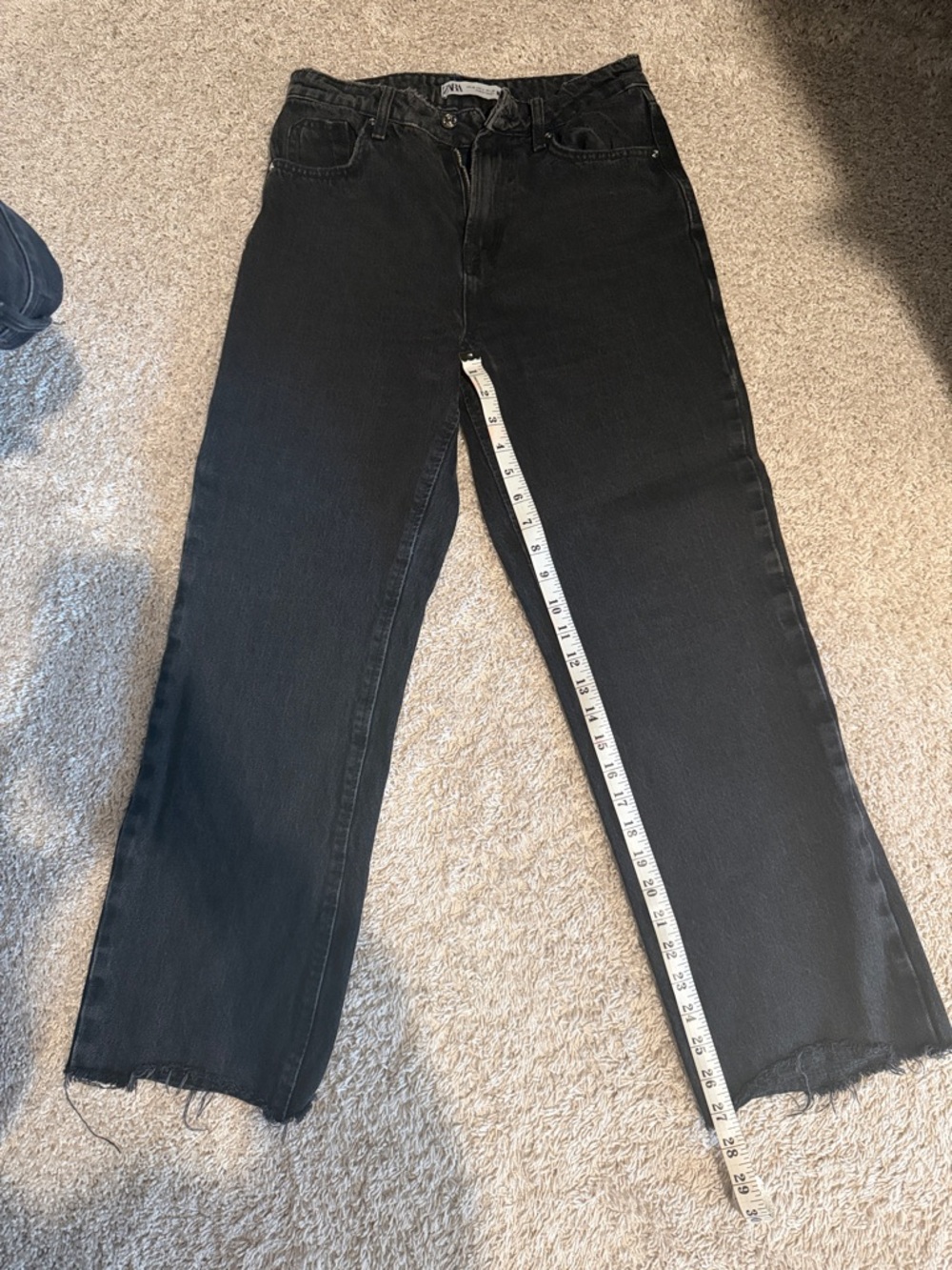 Zara Women’s Black High-Waist Wide Leg Jeans